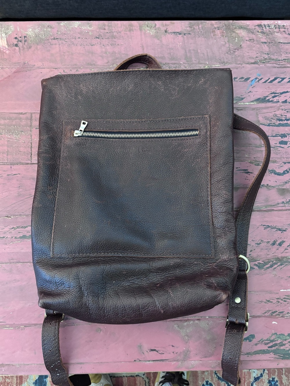 Portland Leather Laptop Backpack in Coldbrew.